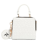 EMBOSSED LOGO SQUARE HANDBAG