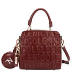 EMBOSSED LOGO SQUARE HANDBAG
