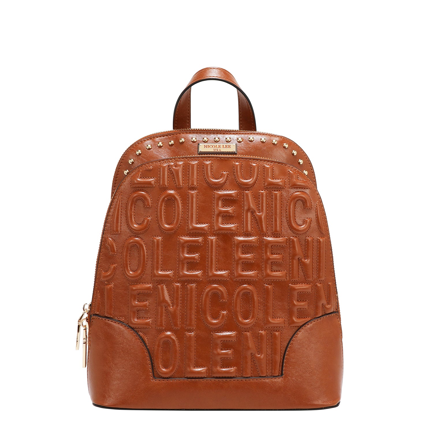 brown leather backpack embossed Loyal West Roaming Trail Medium Throw your on Embossed Elegance Backpack Embellished with