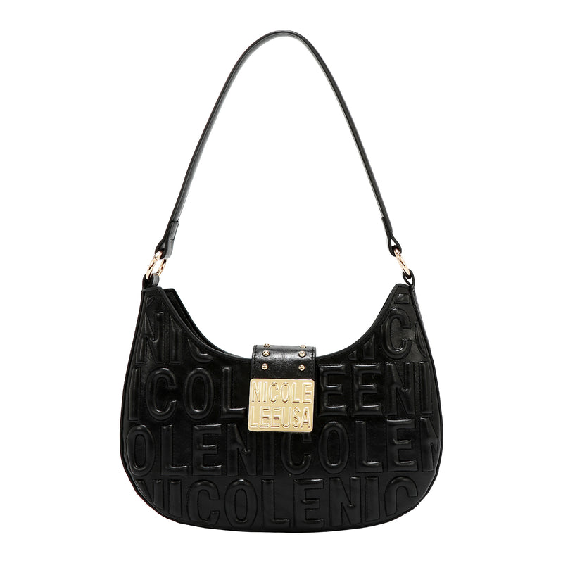 EMBOSSED LOGO SHOULDER BAG