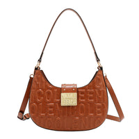 EMBOSSED LOGO SHOULDER BAG