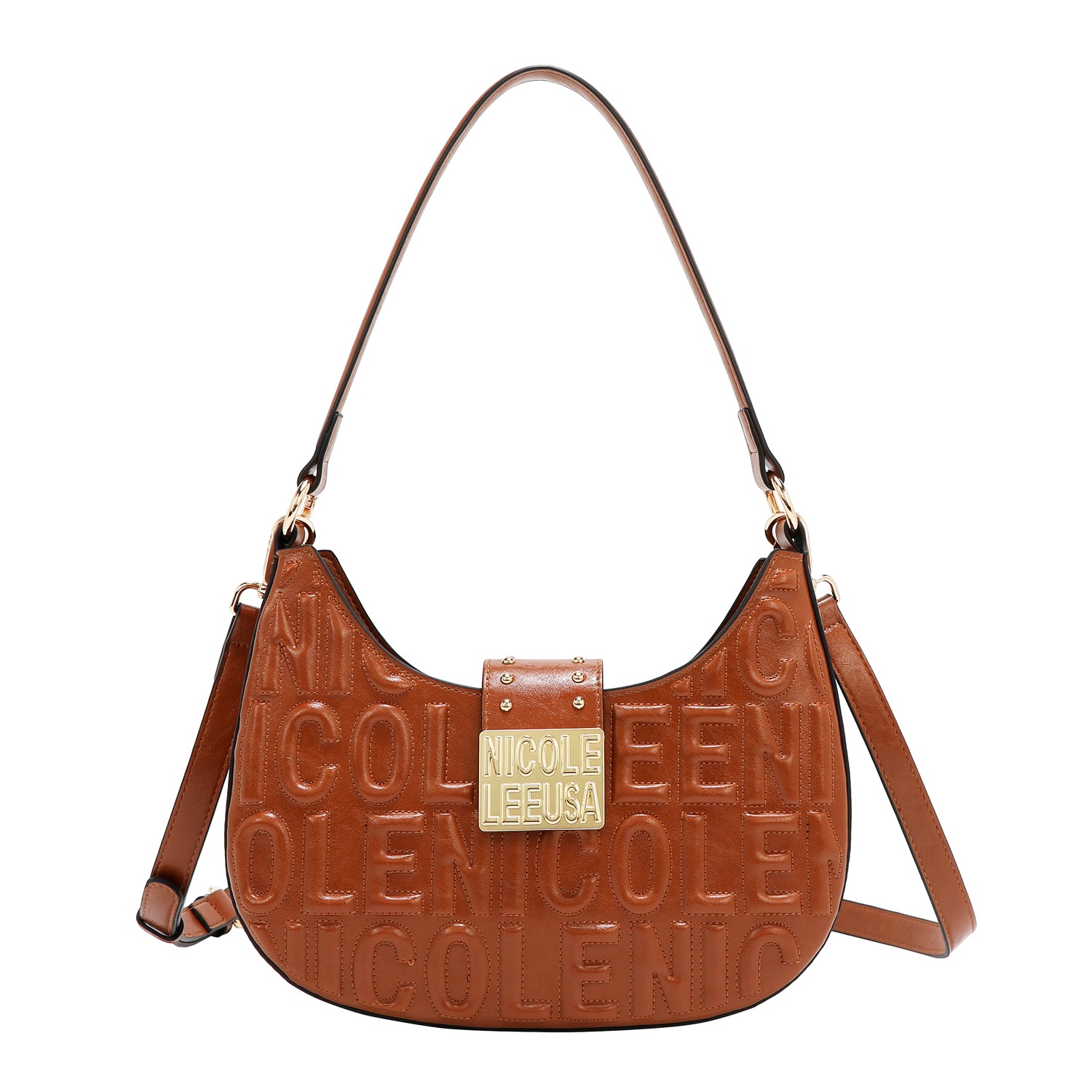 EMBOSSED LOGO SHOULDER BAG