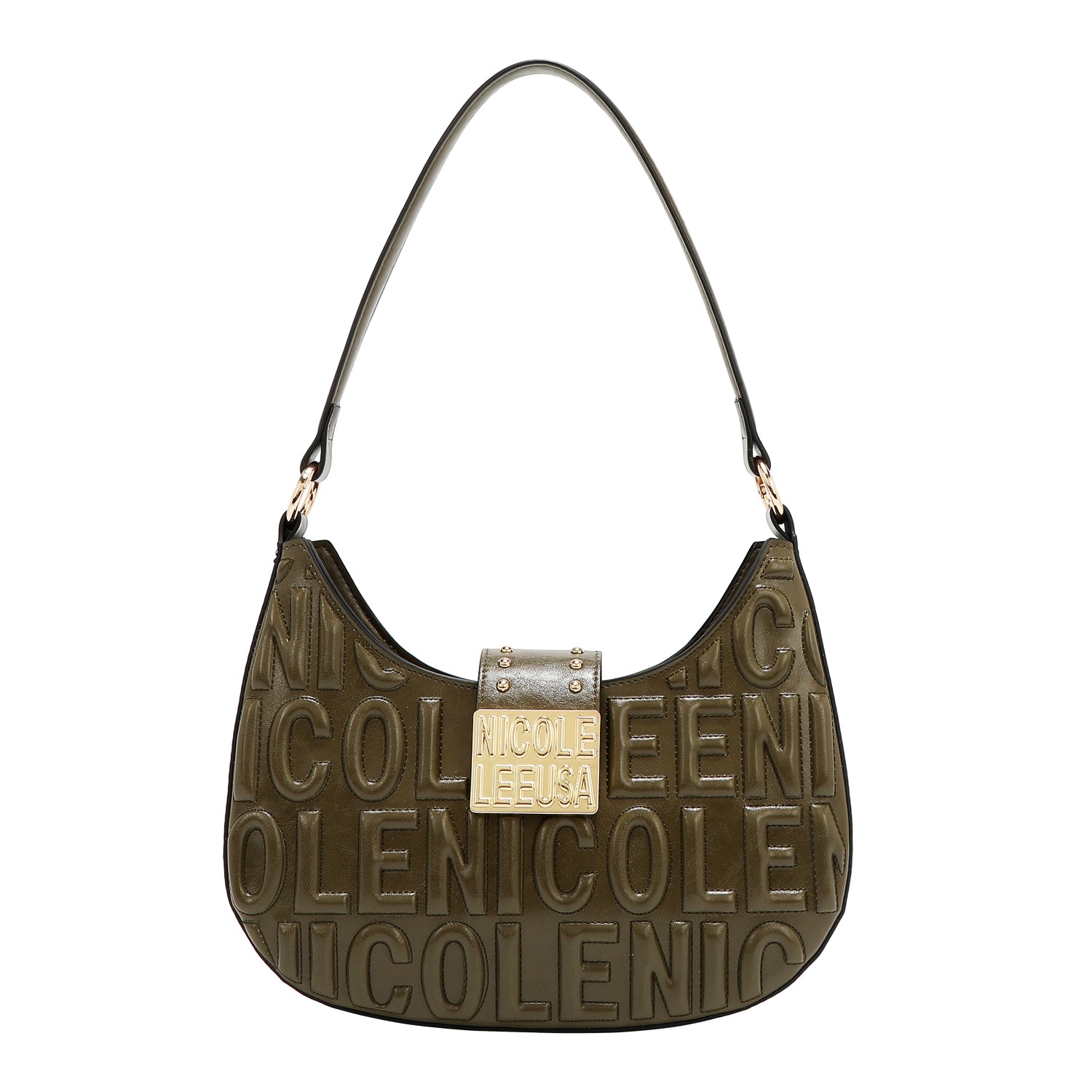 EMBOSSED LOGO SHOULDER BAG