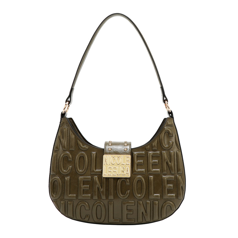 EMBOSSED LOGO SHOULDER BAG