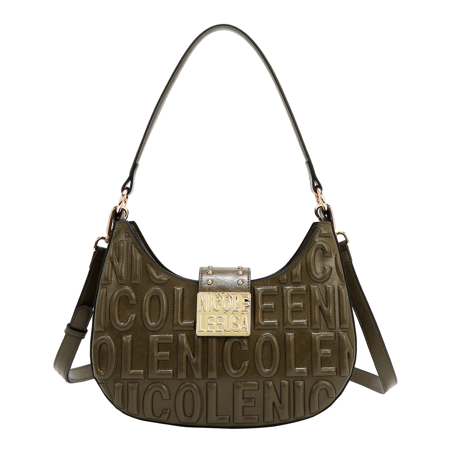 EMBOSSED LOGO SHOULDER BAG