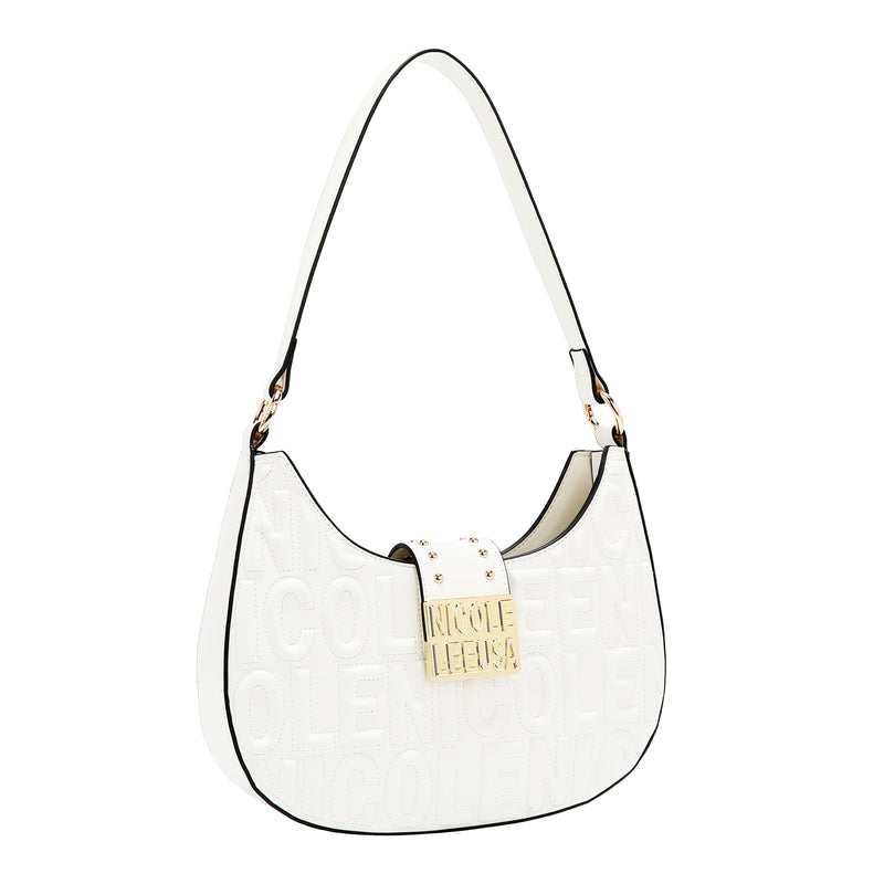 EMBOSSED LOGO SHOULDER BAG