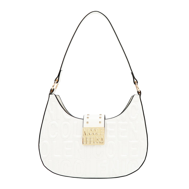 EMBOSSED LOGO SHOULDER BAG