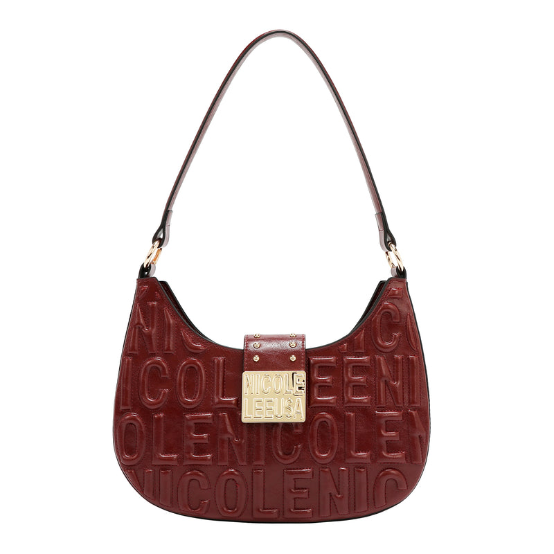 EMBOSSED LOGO SHOULDER BAG