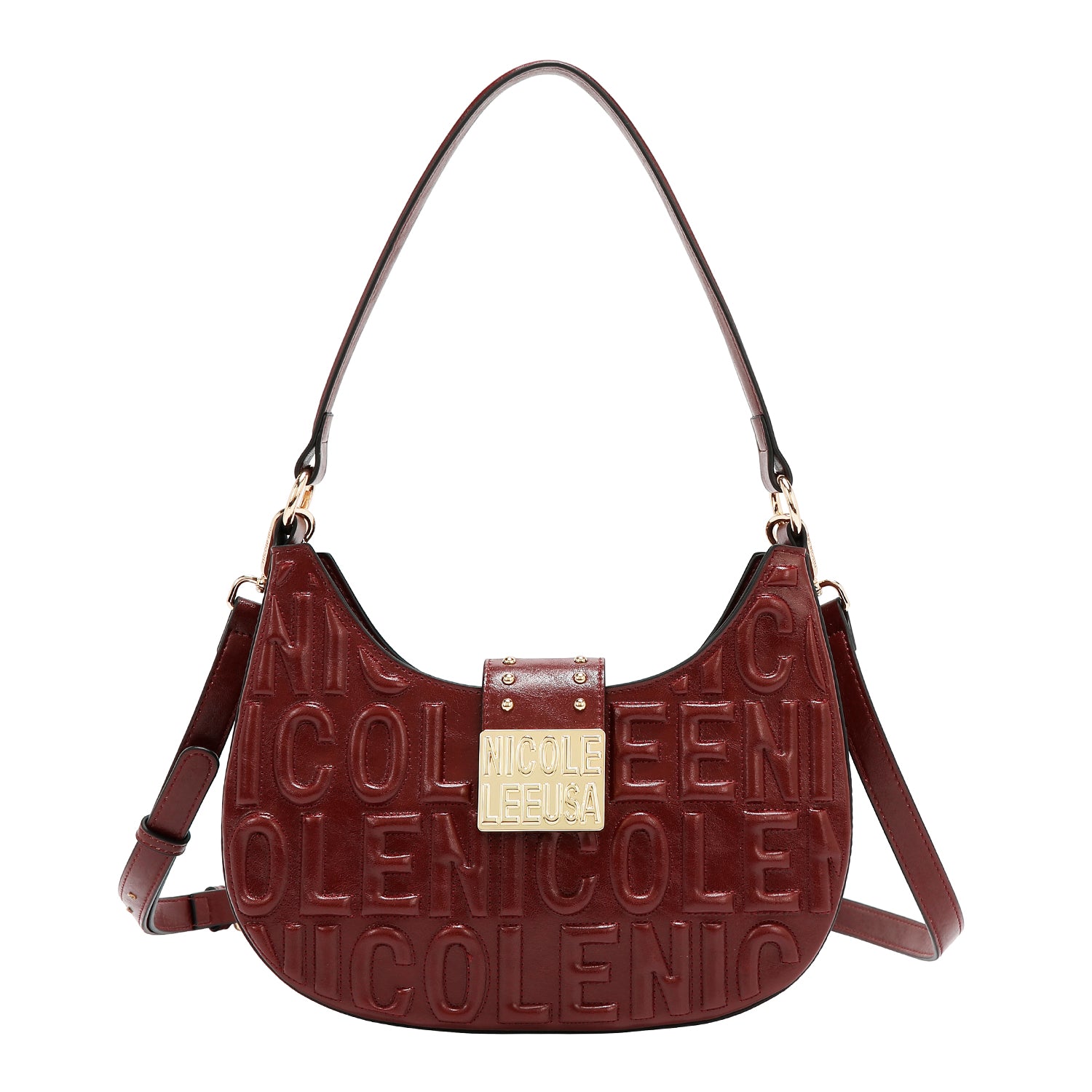 EMBOSSED LOGO SHOULDER BAG