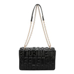 EMBOSSED LOGO CHAIN SHOULDER BAG