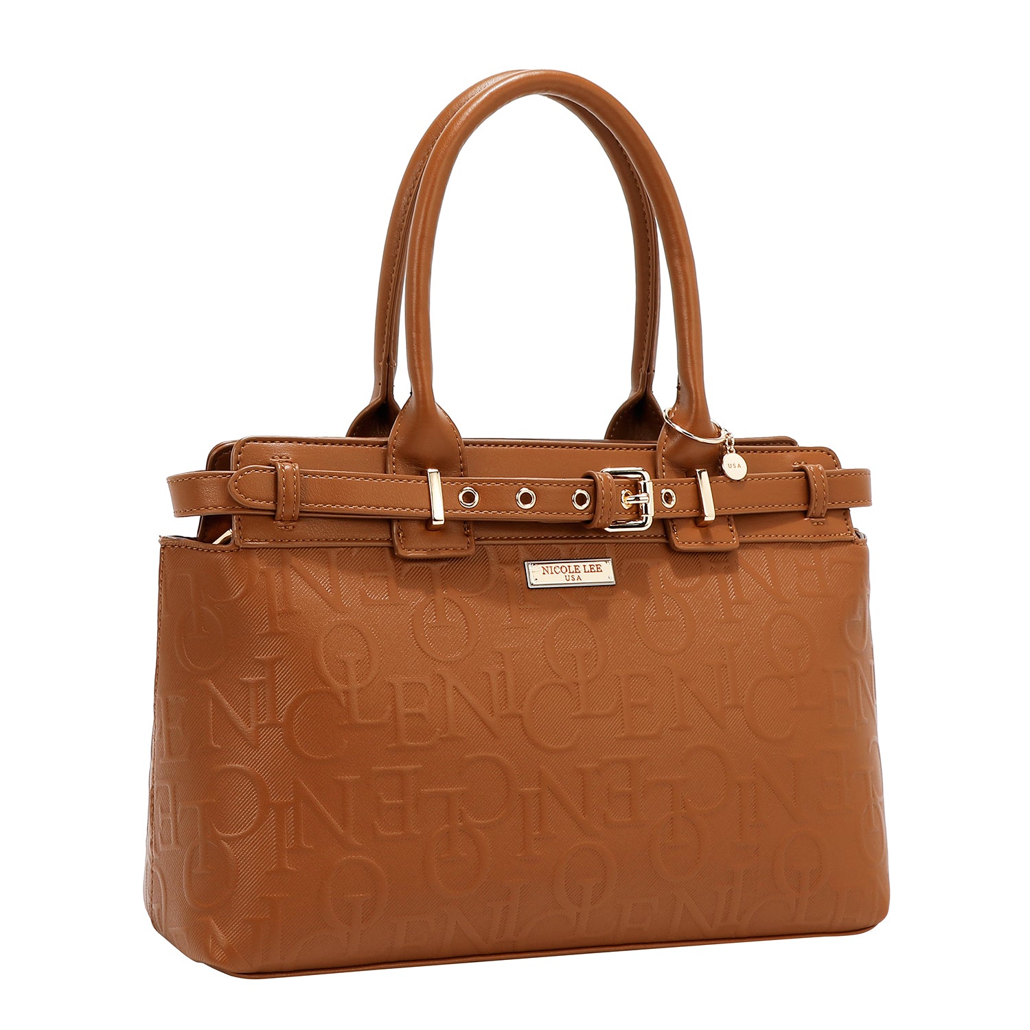 EMBOSSED ELEGANCE SATCHEL BAG