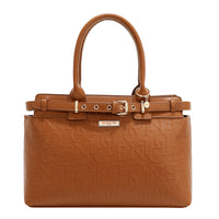EMBOSSED ELEGANCE SATCHEL BAG