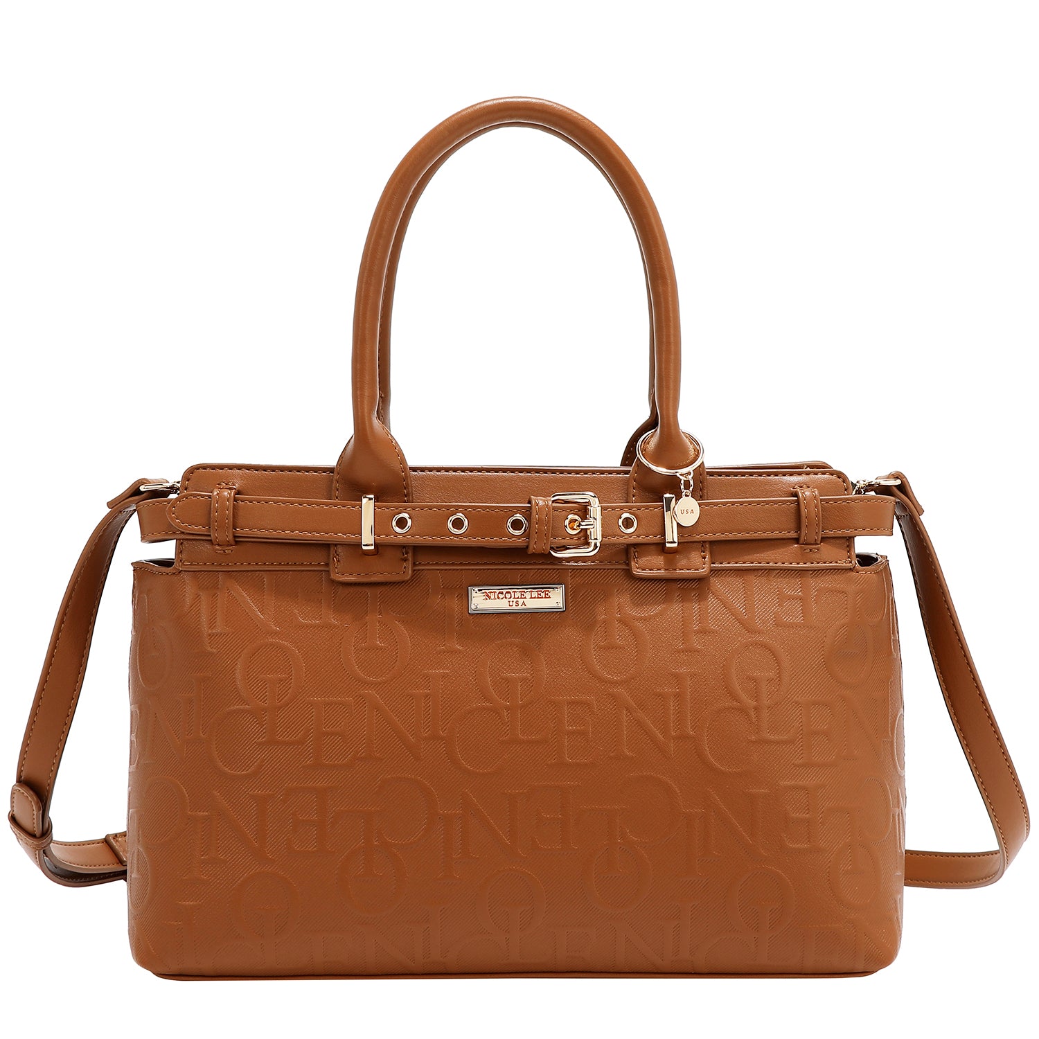 EMBOSSED ELEGANCE SATCHEL BAG