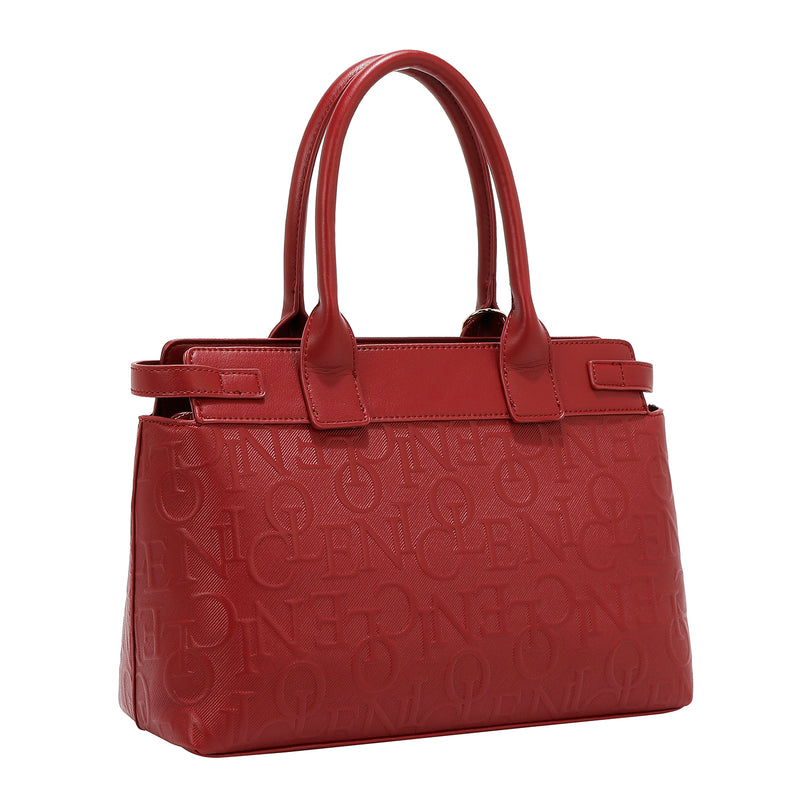 EMBOSSED ELEGANCE SATCHEL BAG