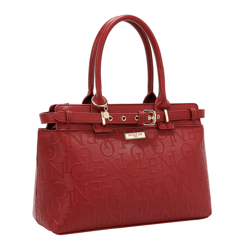 EMBOSSED ELEGANCE SATCHEL BAG