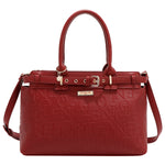 EMBOSSED ELEGANCE SATCHEL BAG
