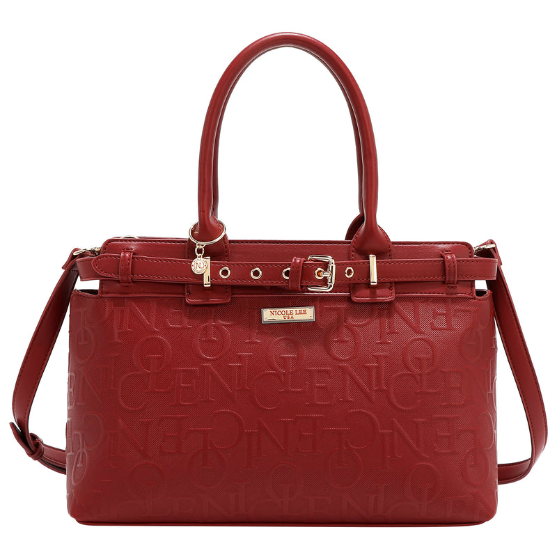 EMBOSSED ELEGANCE SATCHEL BAG