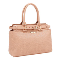 EMBOSSED ELEGANCE SATCHEL BAG