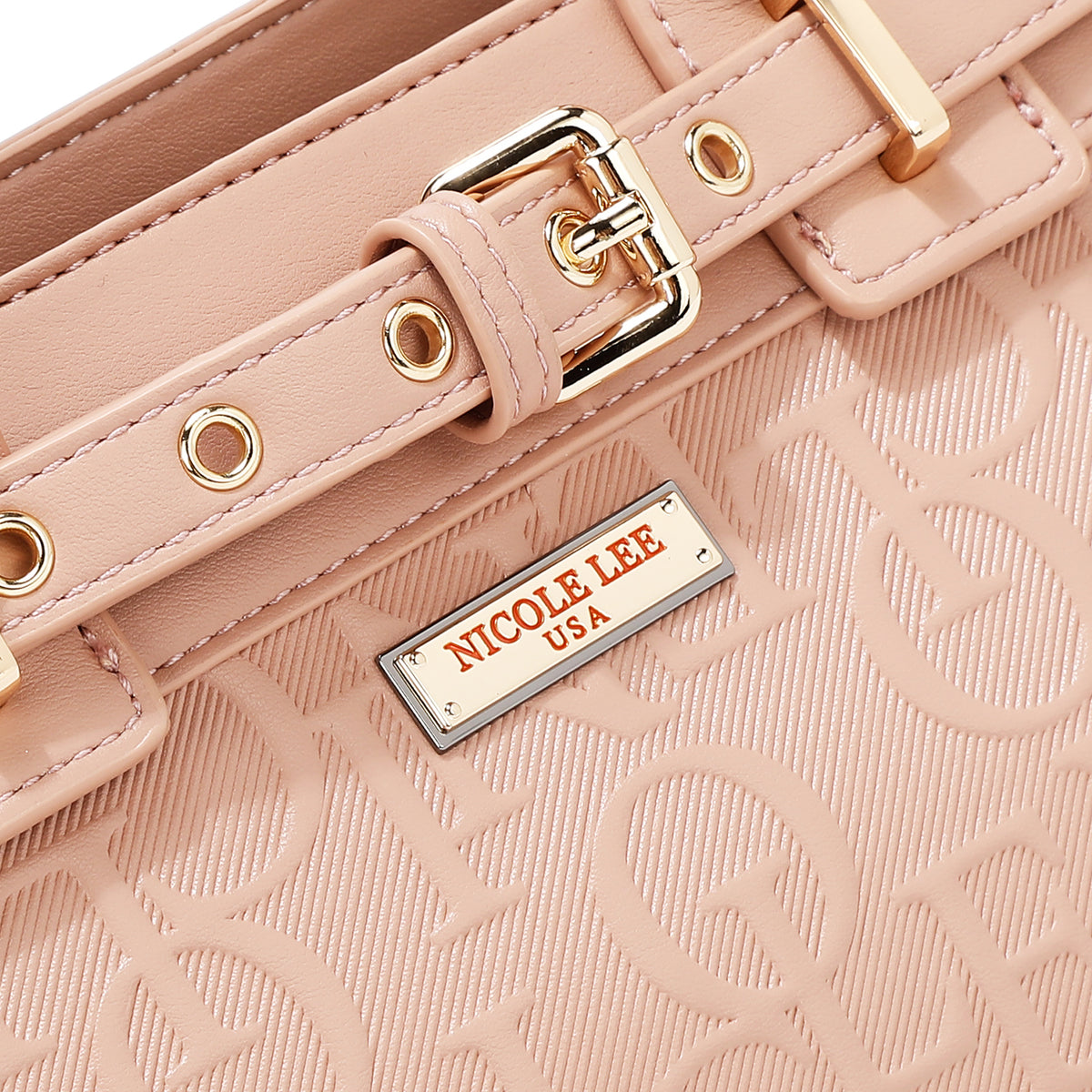 EMBOSSED ELEGANCE SATCHEL BAG