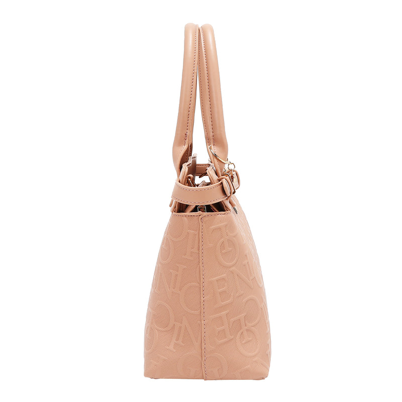 EMBOSSED ELEGANCE SATCHEL BAG