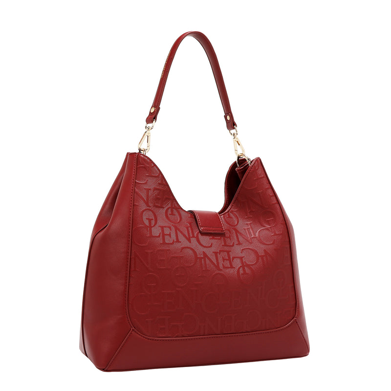 EMBOSSED ELEGANCE HOBO BAG