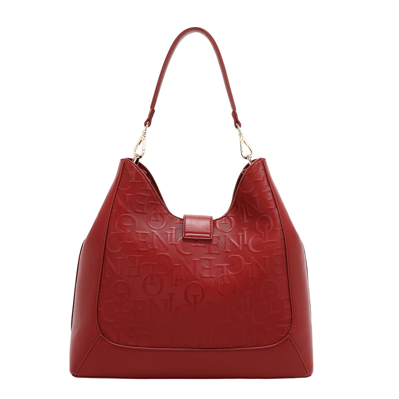 EMBOSSED ELEGANCE HOBO BAG
