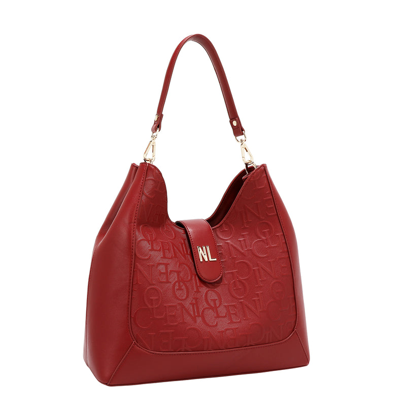EMBOSSED ELEGANCE HOBO BAG