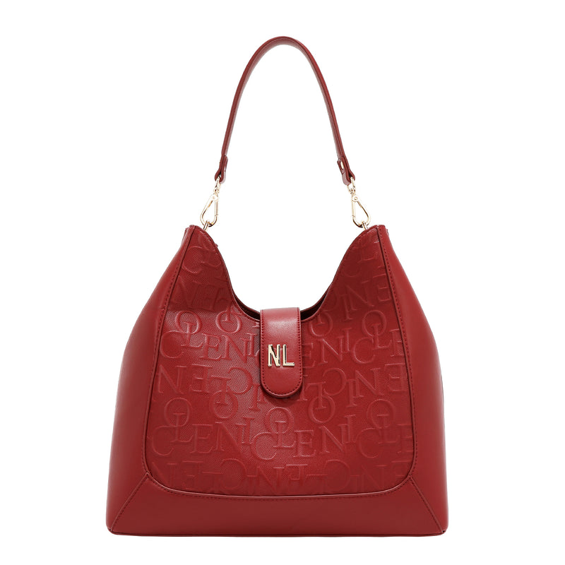 EMBOSSED ELEGANCE HOBO BAG