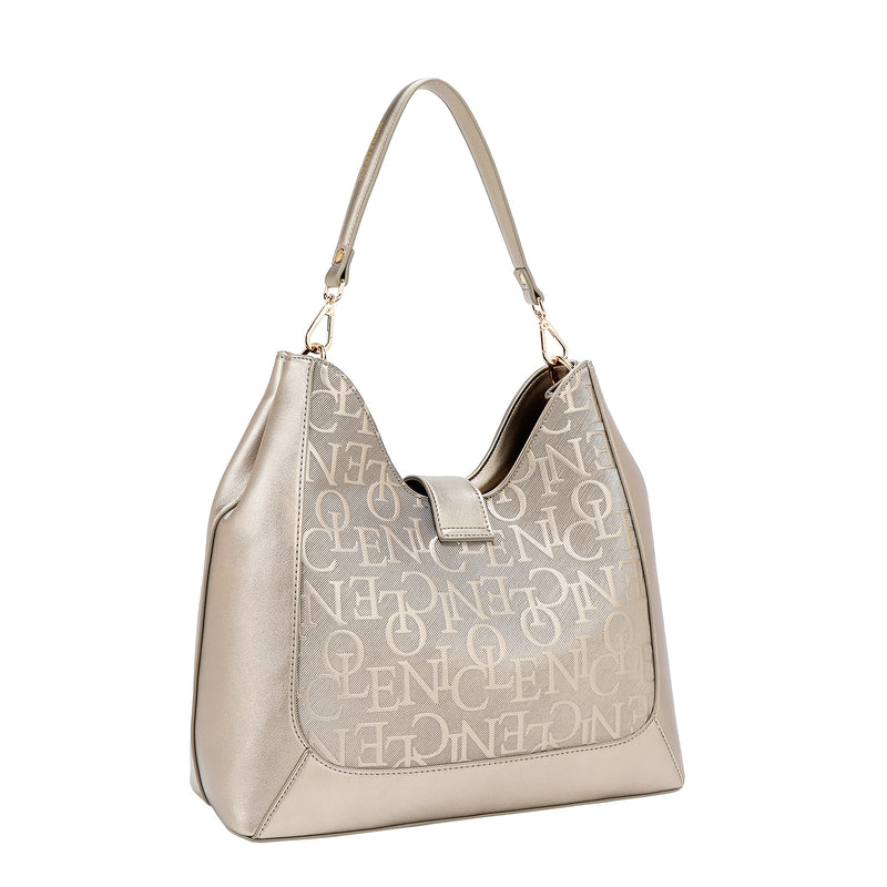 EMBOSSED ELEGANCE HOBO BAG