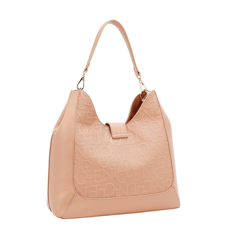 EMBOSSED ELEGANCE HOBO BAG