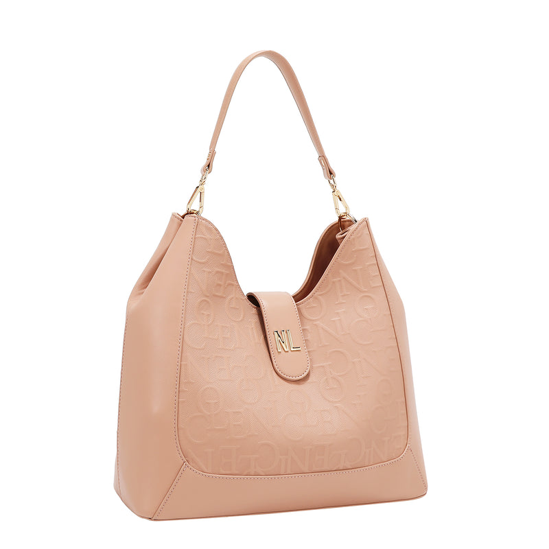 EMBOSSED ELEGANCE HOBO BAG