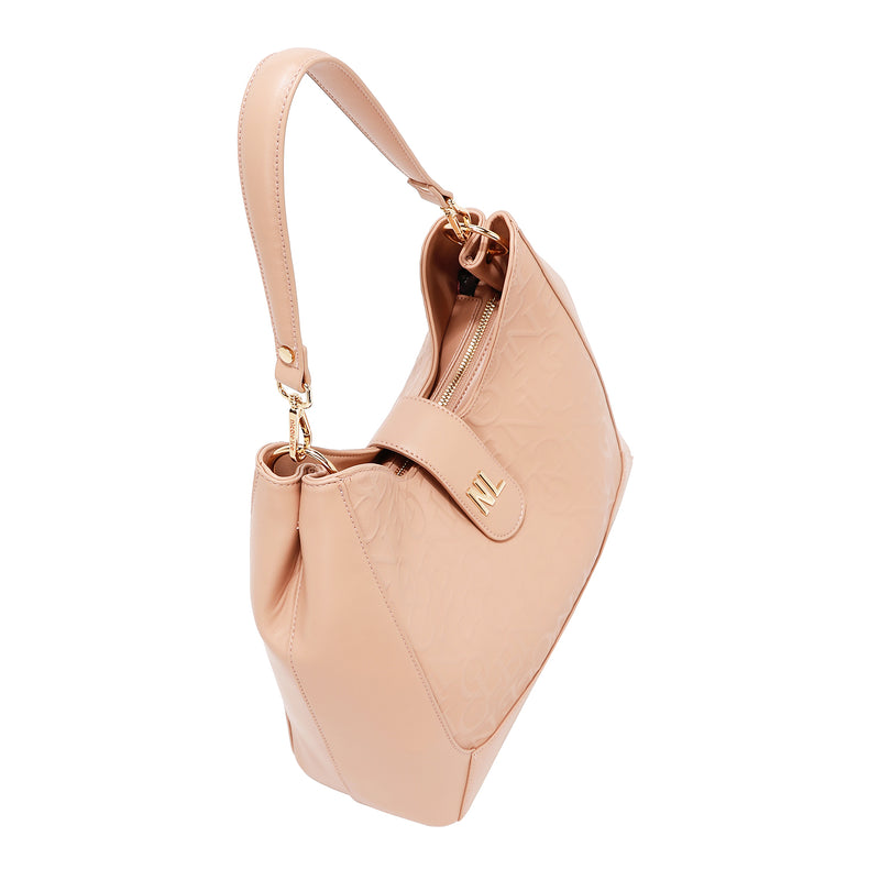 EMBOSSED ELEGANCE HOBO BAG