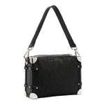 EMBOSSED ELEGANCE SQUARE SHOULDER BAG