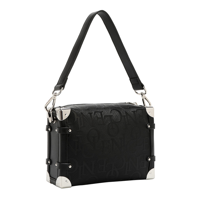 EMBOSSED ELEGANCE SQUARE SHOULDER BAG