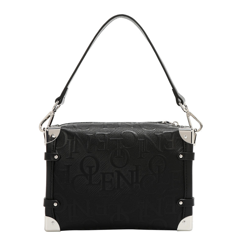 EMBOSSED ELEGANCE SQUARE SHOULDER BAG