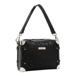 EMBOSSED ELEGANCE SQUARE SHOULDER BAG