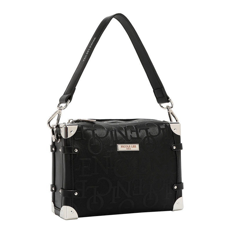 EMBOSSED ELEGANCE SQUARE SHOULDER BAG