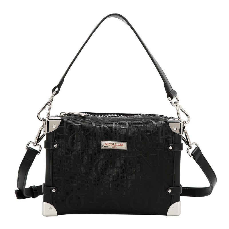 EMBOSSED ELEGANCE SQUARE SHOULDER BAG