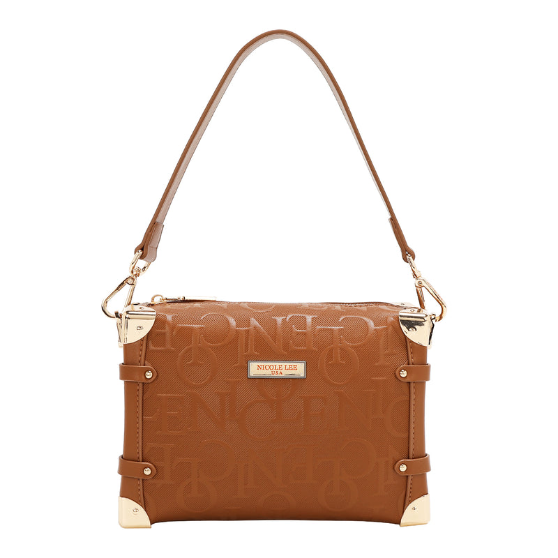EMBOSSED ELEGANCE SQUARE SHOULDER BAG