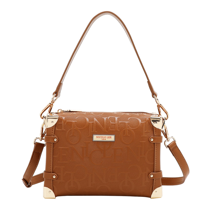 EMBOSSED ELEGANCE SQUARE SHOULDER BAG
