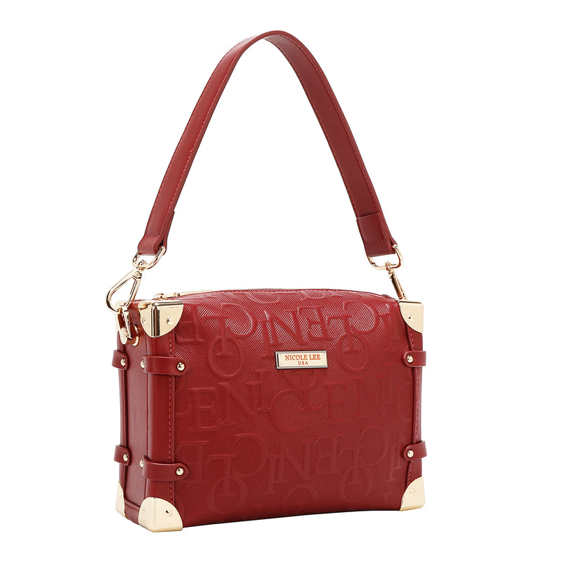 EMBOSSED ELEGANCE SQUARE SHOULDER BAG