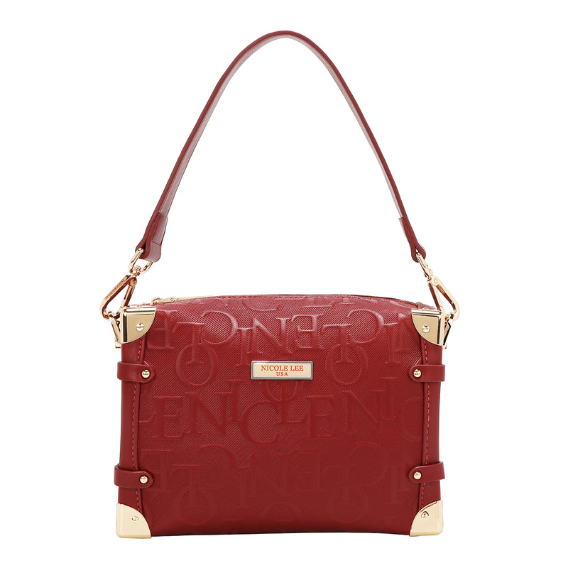 EMBOSSED ELEGANCE SQUARE SHOULDER BAG