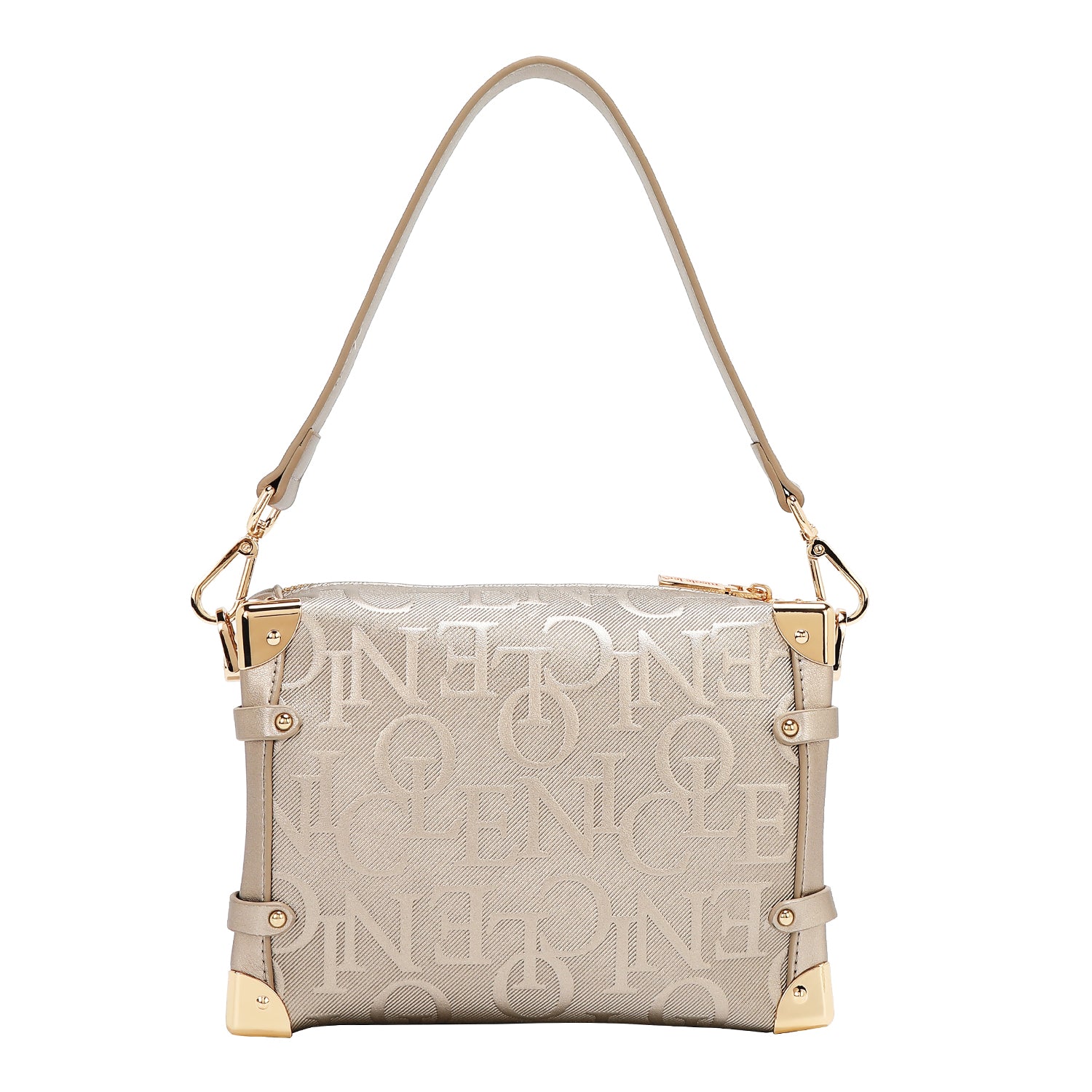 EMBOSSED ELEGANCE SQUARE SHOULDER BAG