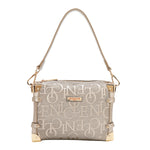 EMBOSSED ELEGANCE SQUARE SHOULDER BAG