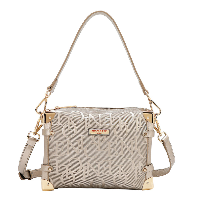 EMBOSSED ELEGANCE SQUARE SHOULDER BAG
