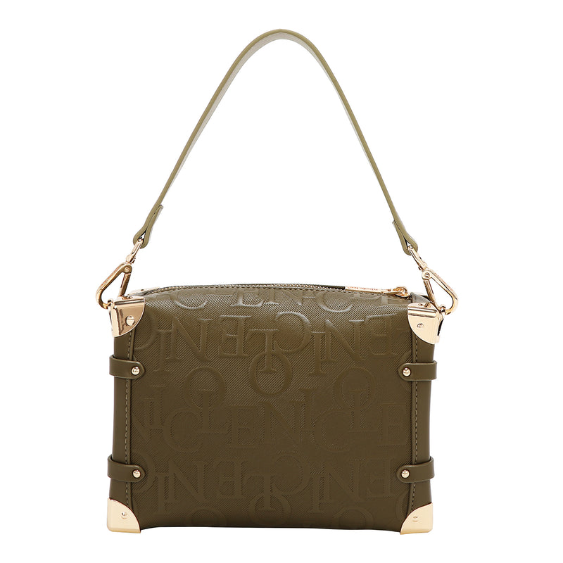 EMBOSSED ELEGANCE SQUARE SHOULDER BAG
