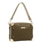 EMBOSSED ELEGANCE SQUARE SHOULDER BAG