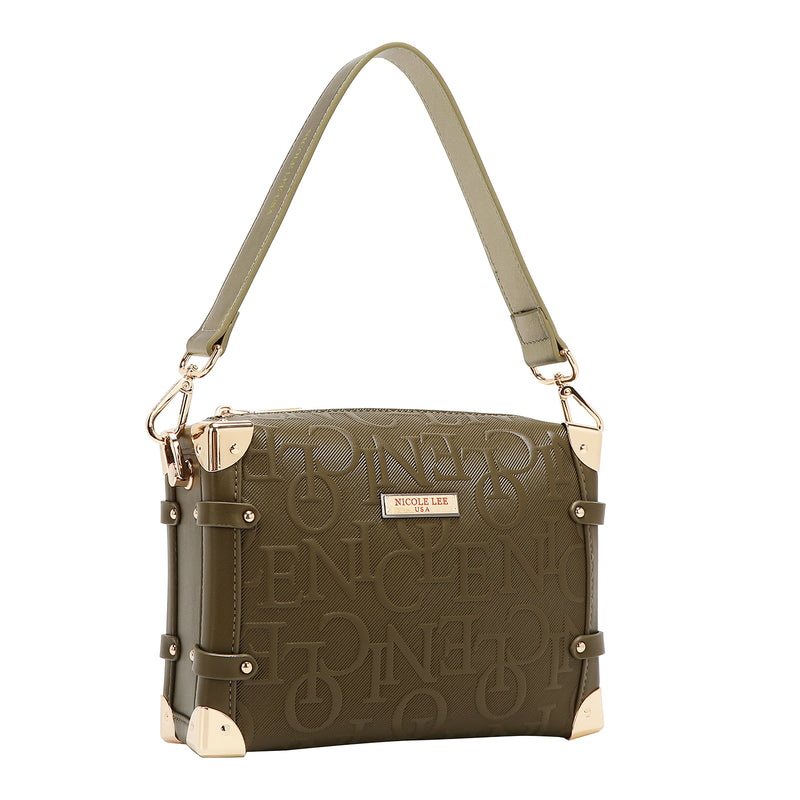 EMBOSSED ELEGANCE SQUARE SHOULDER BAG