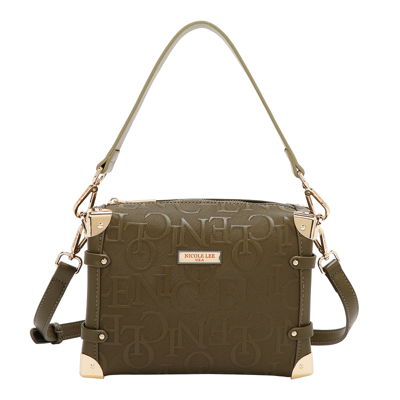 EMBOSSED ELEGANCE SQUARE SHOULDER BAG
