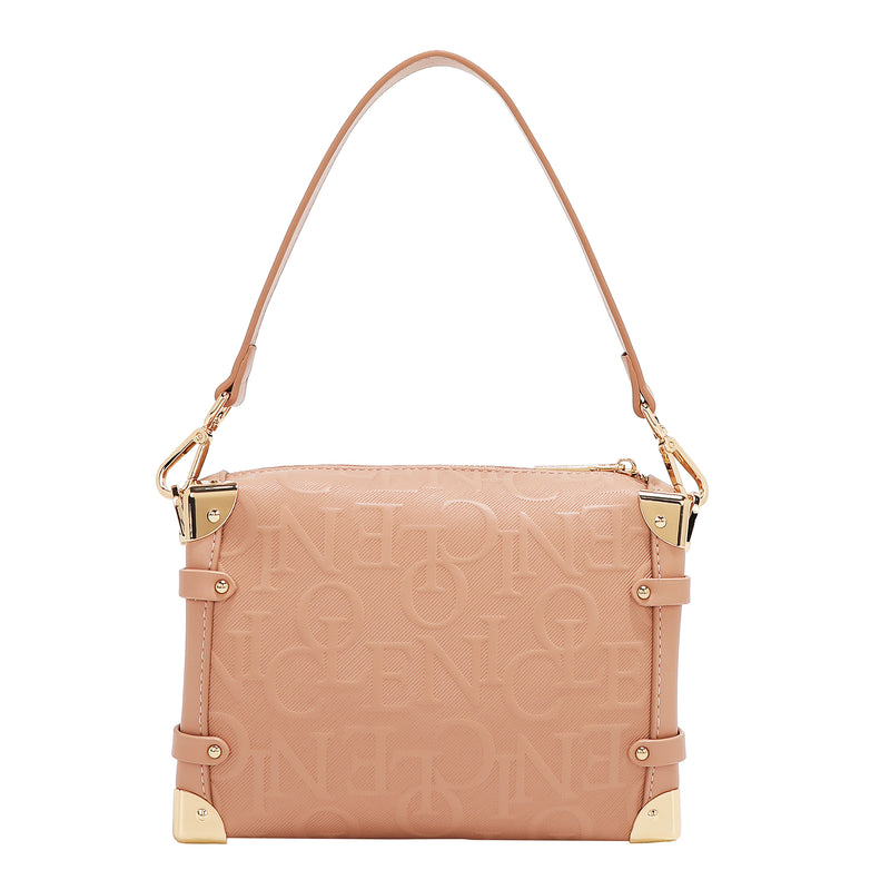 EMBOSSED ELEGANCE SQUARE SHOULDER BAG